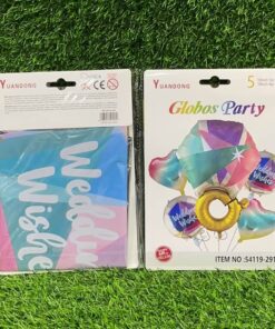 SET DE GLOBOS METÁLICO DE ANILLO WEDDING 1UND (5PCS)