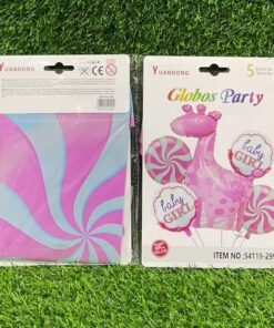 SET DE GLOBOS METÁLICO DE JIRAFA BABY GIRL 1UND (5PCS)