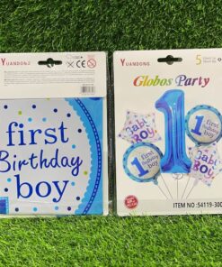 SET DE GLOBOS METÁLICO DE #1 BEBY BOY 1UND (5PCS)