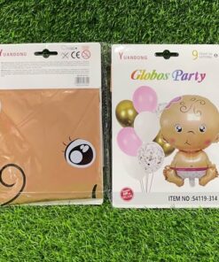 SET DE GLOBOS METÁLICO DE BABY GIRL 1UND (9PCS)