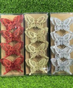 DECORACIÓN NAVIDEÑA DE MARIPOSA 1UND (4PCS)
