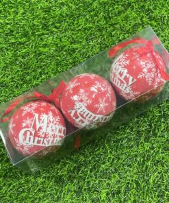 DECORACIÓN NAVIDEÑA DE BOLA COPO DE NIEVE 7CM 1UND (3PCS)