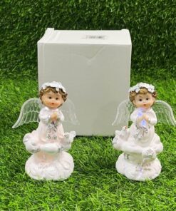 ADORNO CERÁMICA DE ANGELITO CON LUZ 1UND (2PCS)