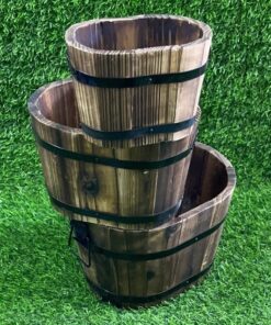 SET DE CAJA MADERA DE ÓVALO 1UND (3PCS)