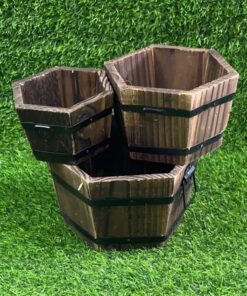 SET DE CAJA MADERA DE HEXÁGONO 1UND (3PCS)