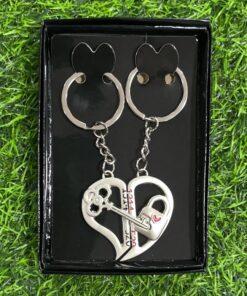 LLAVERO DE CORAZÓN DE LLAVE CON CANDADO 1UND (2PCS)