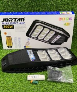 LÁMPARA SOLAR DE JORTAN 300W 1UND +1 SOPORTE TUBO