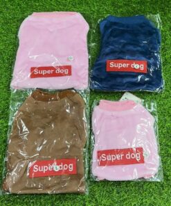 SWEATER PARA MASCOTA DE COLOR LISO CON LETRA ¨SUPER DOG¨ 1UND