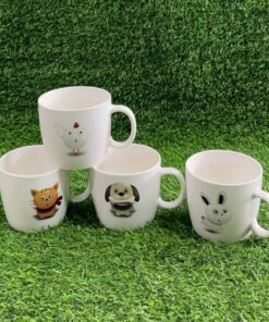 JARRA CERÁMICA BLANCA CON DISEÑO ANIMAL 1UND
