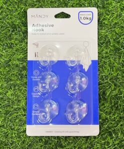 GANCHO ADHESIVO TRANSPARENTE PARA COLGAR 1UND (6PCS)