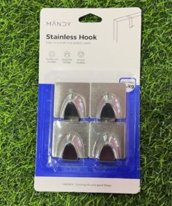 GANCHO ADHESIVO STAINLESS 1UND (4PCS)