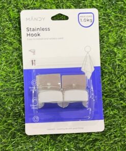 GANCHO ADHESIVO STAINLESS 1UND (2PCS)