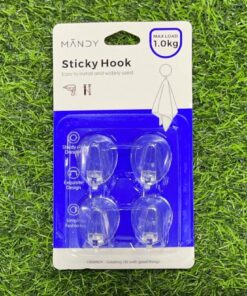 GANCHO ADHESIVO TRANPARENTE 1UND (4PCS)