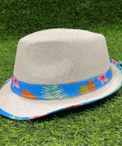 SOMBRERO PARA CABALLERO DE BLANCO LAZO DE FLOR  1UND
