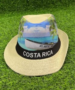 SOMBRERO PARA CABALLERO DE PLAYA Y BOTE COLORES CON LETRA "COSTA RICA" 1UND