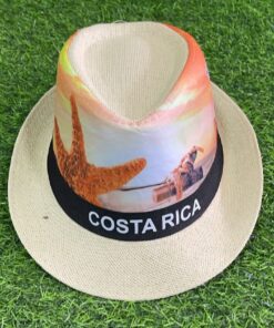 SOMBRERO PARA CABALLERO DE PLAYA Y ESTRELLA DE MAR COLORES CON LETRA "COSTA RICA" 1UND