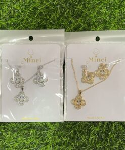 JUEGO DE CADENA CON ARETES DE FLOR CON CARITA FELIZ 1UND