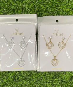 JUEGO DE CADENA CON ARETES DE CORAZÓN 1UND