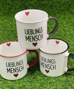 JARRA CERÁMICA DE COLOR BLANCO CON FRASE LIEBLINGS MENSCH 1UND