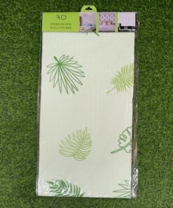 PAPEL TAPIZ DE COLOR VERDE CON HOJAS 70X70CM 1UND