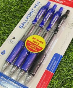 Alternative view of SET DE LAPICEROS 3 AZUL + 1 NEGRO 1.0MM 1UND (4PCS)
