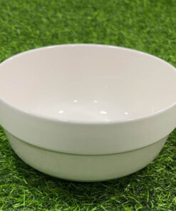 TAZA CERÁMICA DE BLANCA CON BORDE DE DISEÑO 6" 1UND