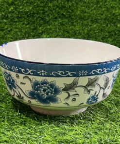 TAZA CERÁMICA GRANDE DE PEONIA AZUL 8" 1UND