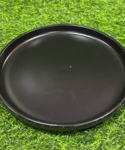 PLATO CERÁMICA DE PLANO COLOR NEGRO 8" 1UND