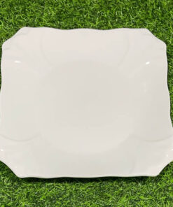 PLATO CERÁMICA CUADRADO COLOR BLANCO CON DISEÑOS 10" 1UND
