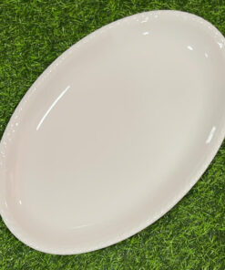 PLATO CERÁMICA DE ÓVALO COLOR BLANCO 14" 1UND