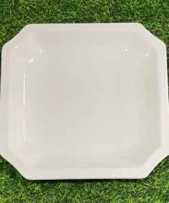 PLATO CERÁMICA CUADRADO COLOR BLANCO 9.5" 1UND