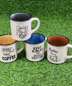 JARRA CERÁMICA CON DISEÑO DE LETRA Y INTERNO CON COLOR LISO 1UND