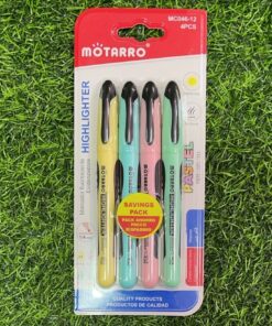 SET DE RESALTADOR COLOR AMARILLO+CELESTE+ROSADO+VERDE 1/4MM 1UND (4PCS)