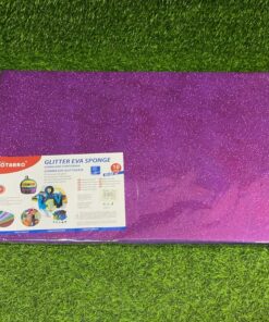 ESPONJA EVA COLOR ROSA ROJA OSCURA CON ESCARCHA 60X40CM 1UND (10PCS)