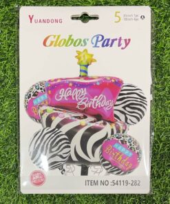 GLOBOS METÁLICO DE HAPPY BIRTHDAY 1UND (5PCS)