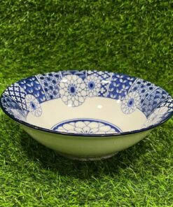 TAZA CERÁMICA DE FLOR AZUL 8" 1UND