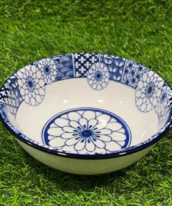 TAZA CERÁMICA DE FLOR AZUL 7" 1UND
