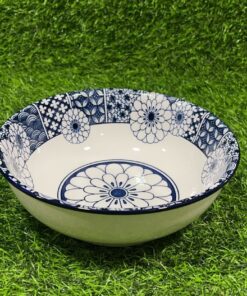 TAZA CERÁMICA DE FLOR AZUL 8" 1UND