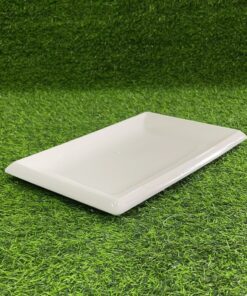 PLATO CERÁMICA RECTÁNGULO DE COLOR BLANCO 14" 1UND