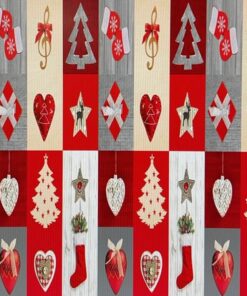 MANTEL EN ROLLO DE NAVIDEÑO DE BOTAS NAVIDEÑAS Y GUANTES 137CM*30M 1UND