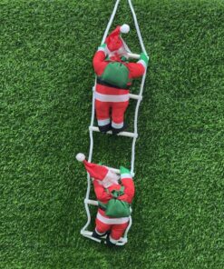 DECORACIÓN NAVIDEÑA DE 2 SANTAS SUBE ESCALERA 25CM 1UND