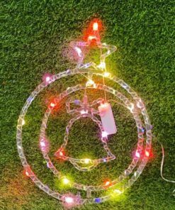 DECORACÓN NAVIDEÑA CON LUZ DE ESTRELLA Y CAMPANA 1UND