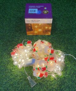 LUZ NAVIDEÑO CON DISEÑO DE CORTINA BOLITA + SANTA 1UND