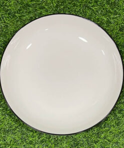 PLATO CERÁMICA COLO BLANCO CON BORDE NEGRO 9" 1UND