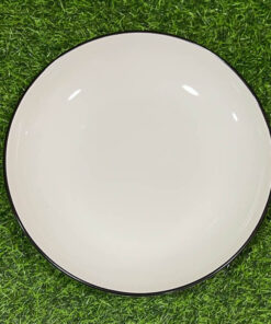 PLATO CERÁMICA COLO BLANCO CON BORDE NEGRO 10" 1UND
