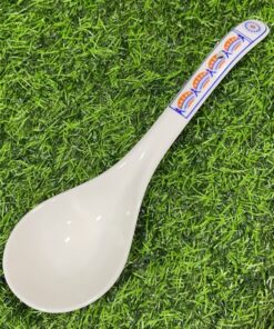 CUCHARA CERÁMICA GRANDE CON DISEÑO DE COLOR ANARANDAJO Y AZUL 1UND