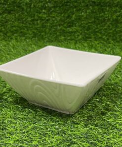TAZA CERÁMICA CUADRADA DE COLOR BLANCA CON DISEÑO MADERA 6" 1UND
