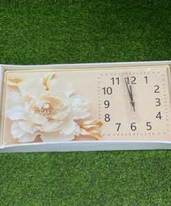 RELOJ DE PARED RECTÁNGULO CON DISEÑO PEONÍA 30X60CM 1UND