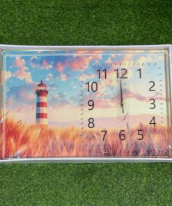 RELOJ DE PARED RECTÁNGULO CON DISEÑO FARO 40X60CM 1UND
