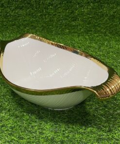 TAZA CERÁMICA PARA ENSALADA CON BORDE DORADO 14" 1UND